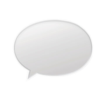Blank white speech bubble PNG isolated with transparent background, perfect for digital art projects, mockup designs, or custom text placement, with no background interference