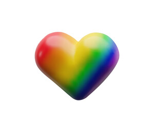 3d rainbow flag heart for Pride Month. Three-dimensional vector illustration to sexual diversity. Gender freedom for LGBTQIA rights. community. Gay lovers, transgender couple, lesbian marriage.