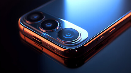 of a smartphone screen with a glowing edge, emphasizing its modern display technology 