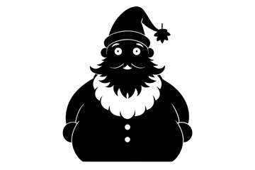 christmas santa sihouette black vector