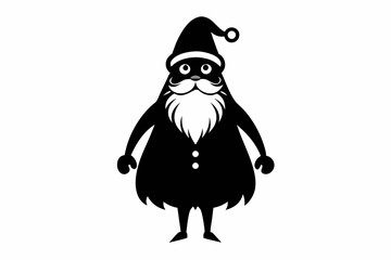 christmas santa sihouette black vector
