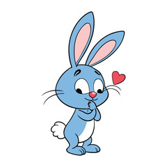 Adorable rabbits share a sweet kiss, surrounded by hearts and flowers, in this charming coloring page perfect for celebrating love and cuteness!