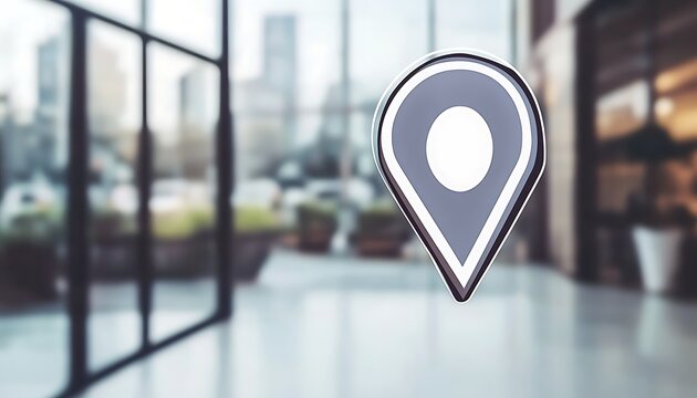 Have move icon or we have moved sign for office new location and address change, line vector. Business office new place or we have moved information sign with location pin point ,