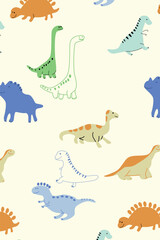seamless pattern with dinosaurs