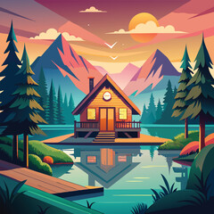 Fototapeta premium house in the mountains