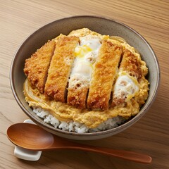 Japanese Pork Cutlet Rice Bowl - Katsudon Plating
