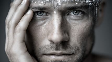 Individual struggles with virtual reality disconnection due to unstable neural interface and glitching holograms