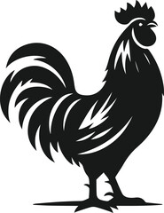 Black silhouette of a hen vector