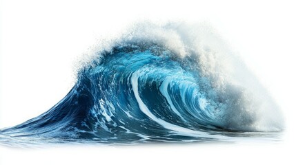 blue water wave isolated on white background 