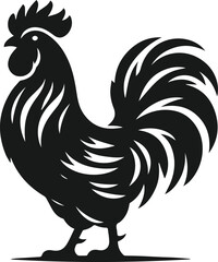Black silhouette of a hen vector