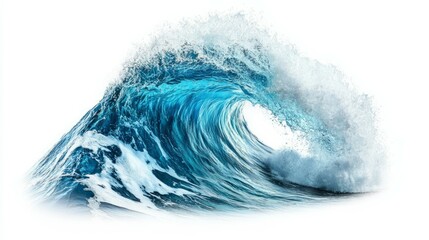 blue water wave isolated on white background 