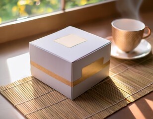Luxury tea box packaging mockup for branding