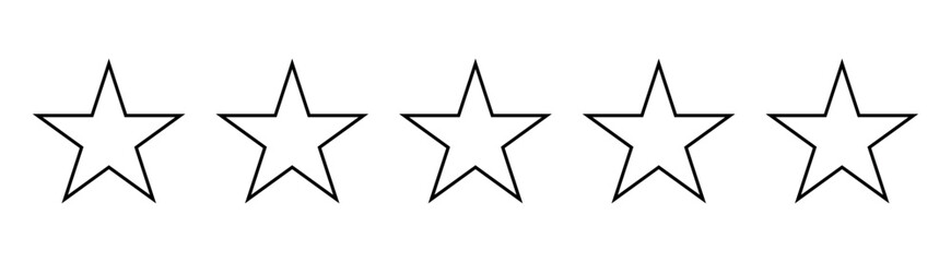 Fototapeta premium Set of five star icon collection.black star symbol.Vector Illustration. Five stars icon Vector. Five stars customer product rating review flat icon for apps and websites