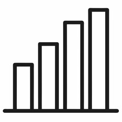 Bar Graph outline icon on white background