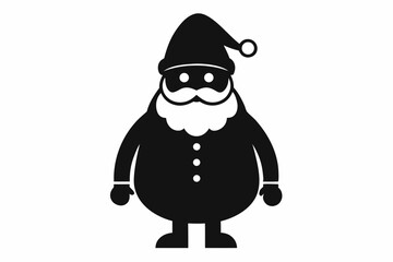 christmas santa sihouette black vector