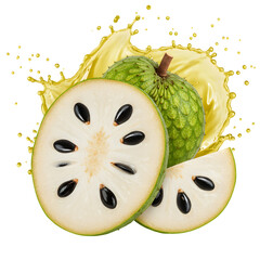 Fresh Soursop with Splash Effect