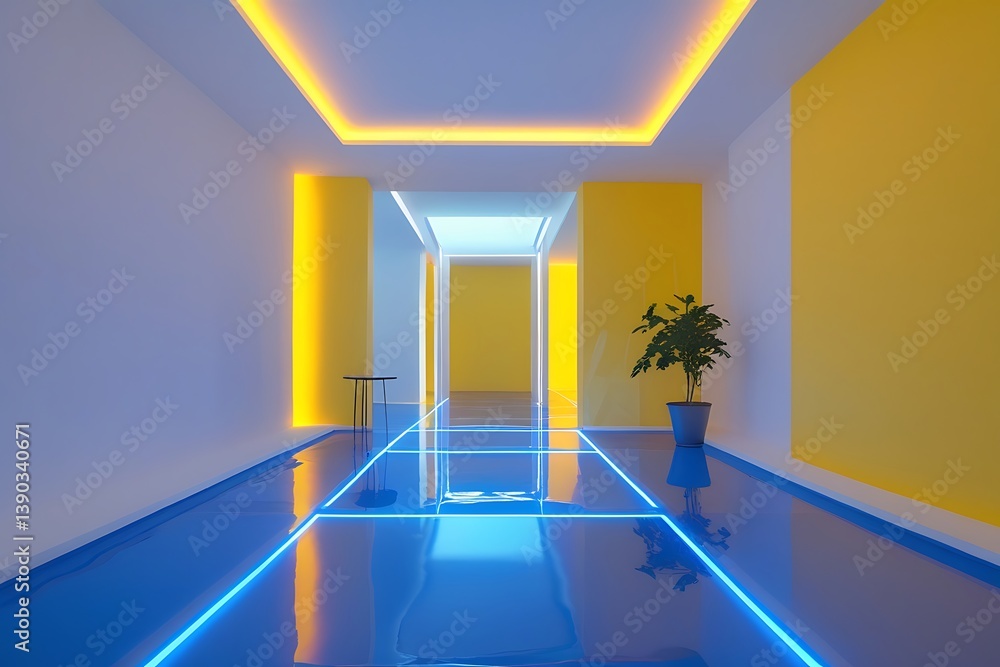 Poster gold, yellow empty room studio gradient used for the background and display of your product. yellow 