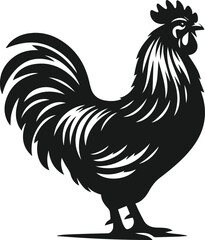 Black silhouette of a hen vector