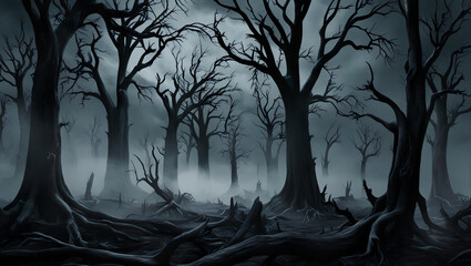 Obraz premium Dark Forest Landscape