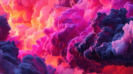 Fototapeta premium swirling miasma of dark shadows and smoke, bottom lit in pink, painterly, toxic, 8K, painting illustration, background.