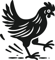 Black silhouette of a hen vector