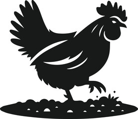 Black silhouette of a hen vector