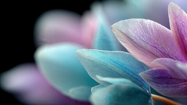 Close-up of glowing orchid petals opening slowly, bioluminescent light effect, black background, cinematic lighting, no text or branding.