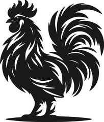 Black silhouette of a hen vector
