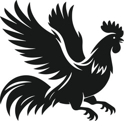 Black silhouette of a hen vector