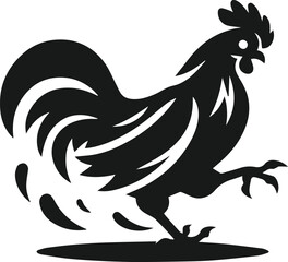 Black silhouette of a hen vector