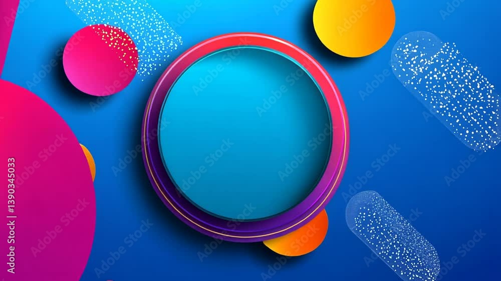 Poster dynamic circle shapes create a vibrant geometric background generative ai