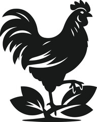 Black silhouette of a hen vector
