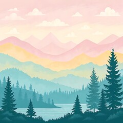 winter landscape with mountains