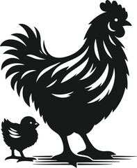 Black silhouette of a hen vector