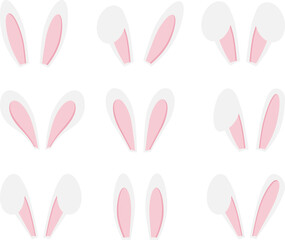 Ears of rabbits. Hare ears. Vector illustration
