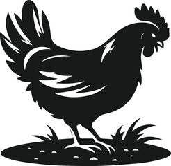 Black silhouette of a hen vector