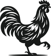 Black silhouette of a hen vector