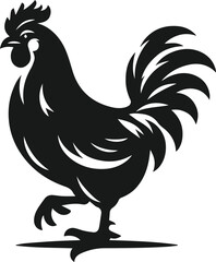 Black silhouette of a hen vector
