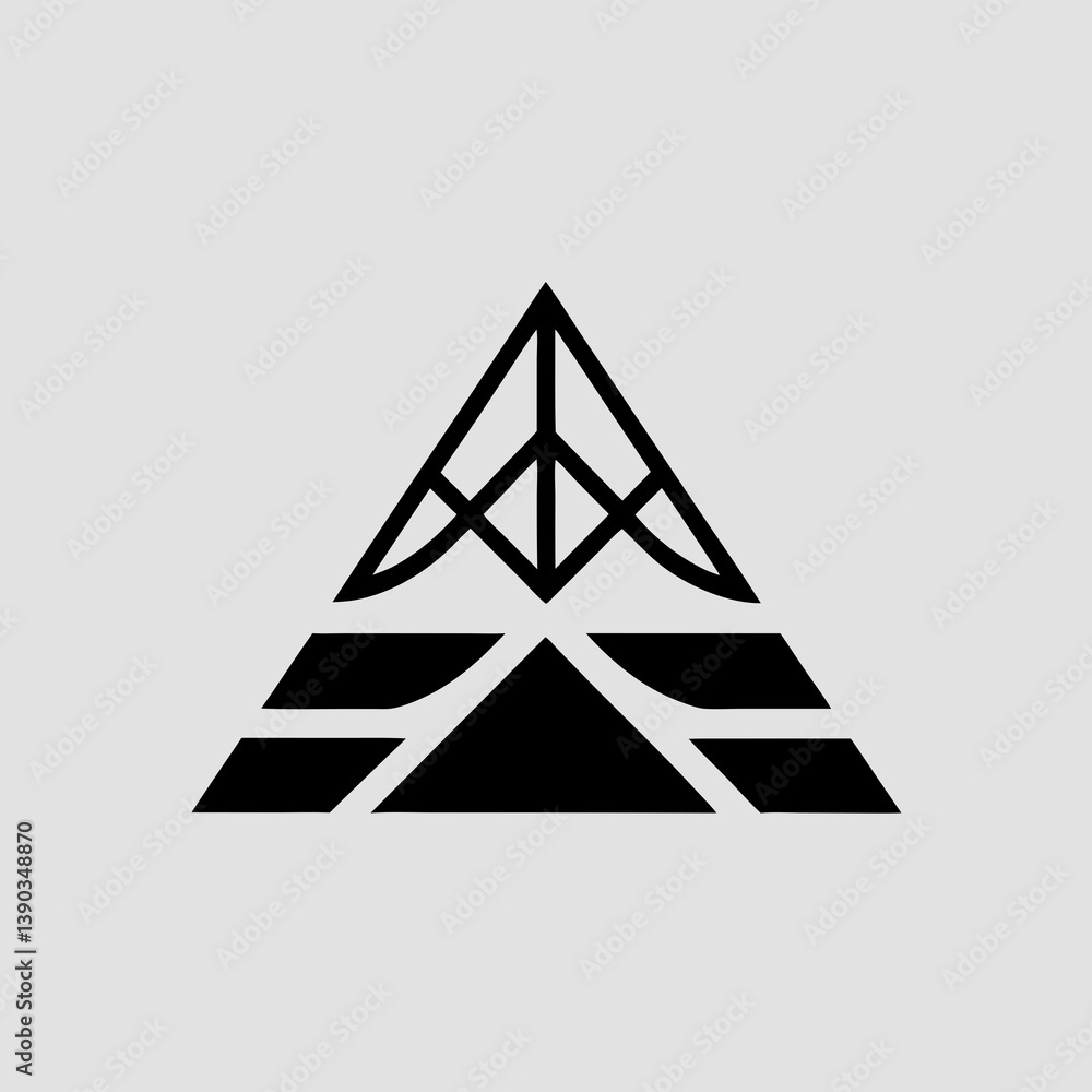 Poster abstract geometric design with triangle and line elements