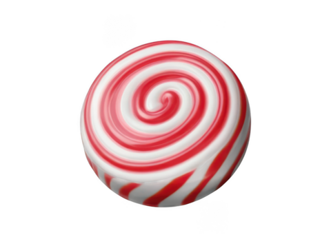 red and white lollipop isolated on white background, on transparent background png. - Powered by Adobe