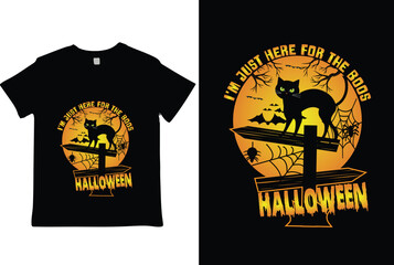 Ghost time t-shirt design, vector T-shirt, Graphic cat t shirt design, Spooky t shirt Design, Halloween text t- shirt design Free Vector, Halloween T-shirt Design Template Print.