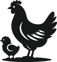 Black silhouette of a hen vector