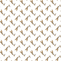 Leaves On Branch Seamless Vector Pattern Design