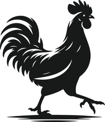Black silhouette of a hen vector