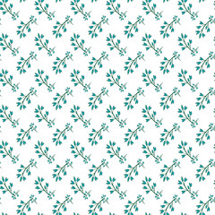 Leaves On Branch Seamless Vector Pattern Design