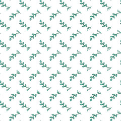 Leaves On Branch Seamless Vector Pattern Design