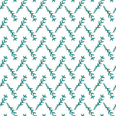 Leaves On Branch Seamless Vector Pattern Design