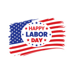 Happy Labor Day Celebrating typography t-shirt deign concept with red stars Vector illustration, labor day post design template isolated on Grey background, Labor day design template, EPS File
