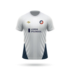 3d realistic soccer jersey in style, football club shirt template 2025