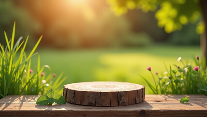 farm table sets showcase natural products rustic wooden backdrop grassy surroundings morning sunlight filtering